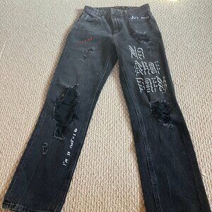 Alexander Wang Cult “No After Party” Straight Leg Jeans 24
